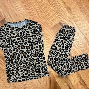 Posh Peanut Leopard Print Kids Pajama Set